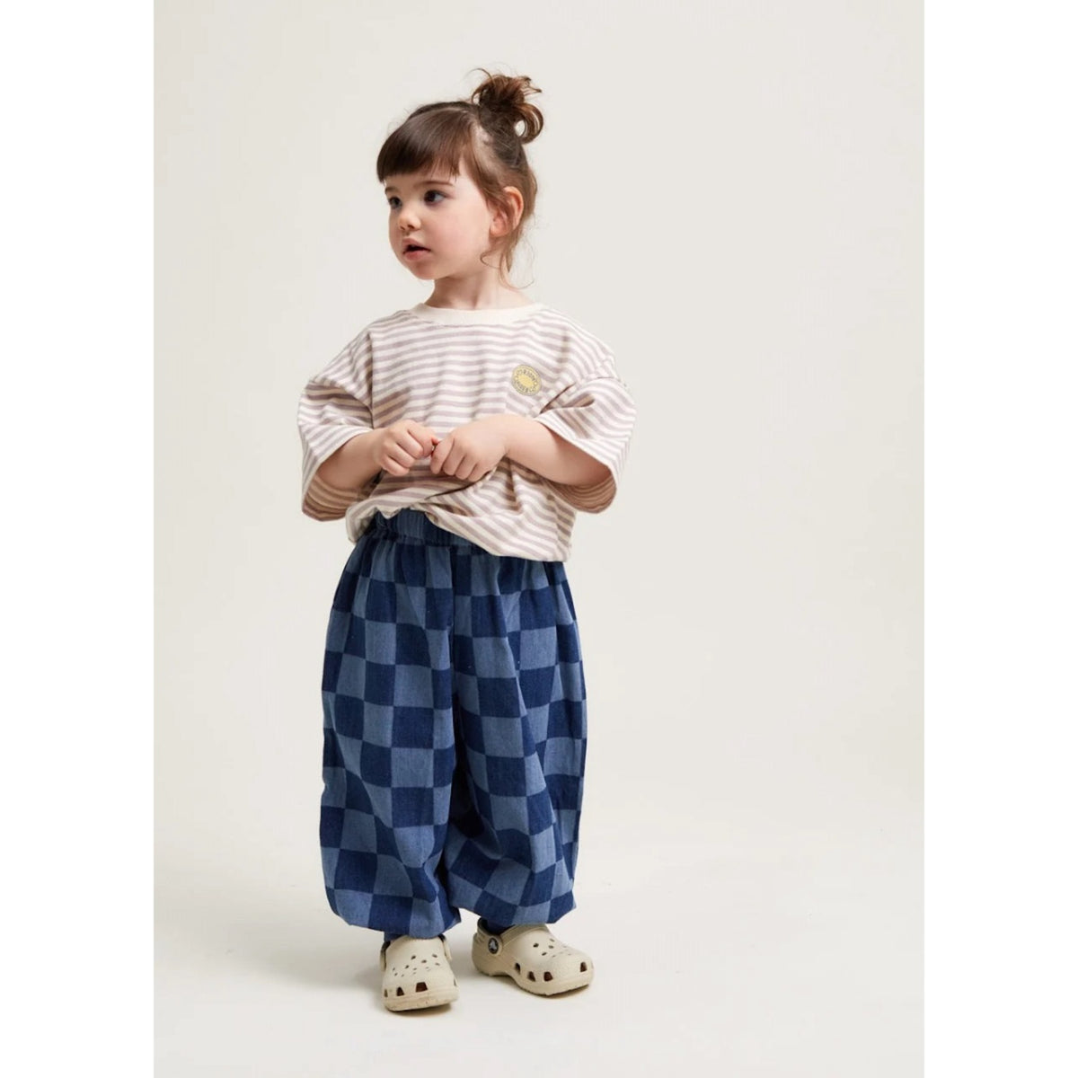 MURPHY CHECKERBOARD BALLOON DENIM TROUSER