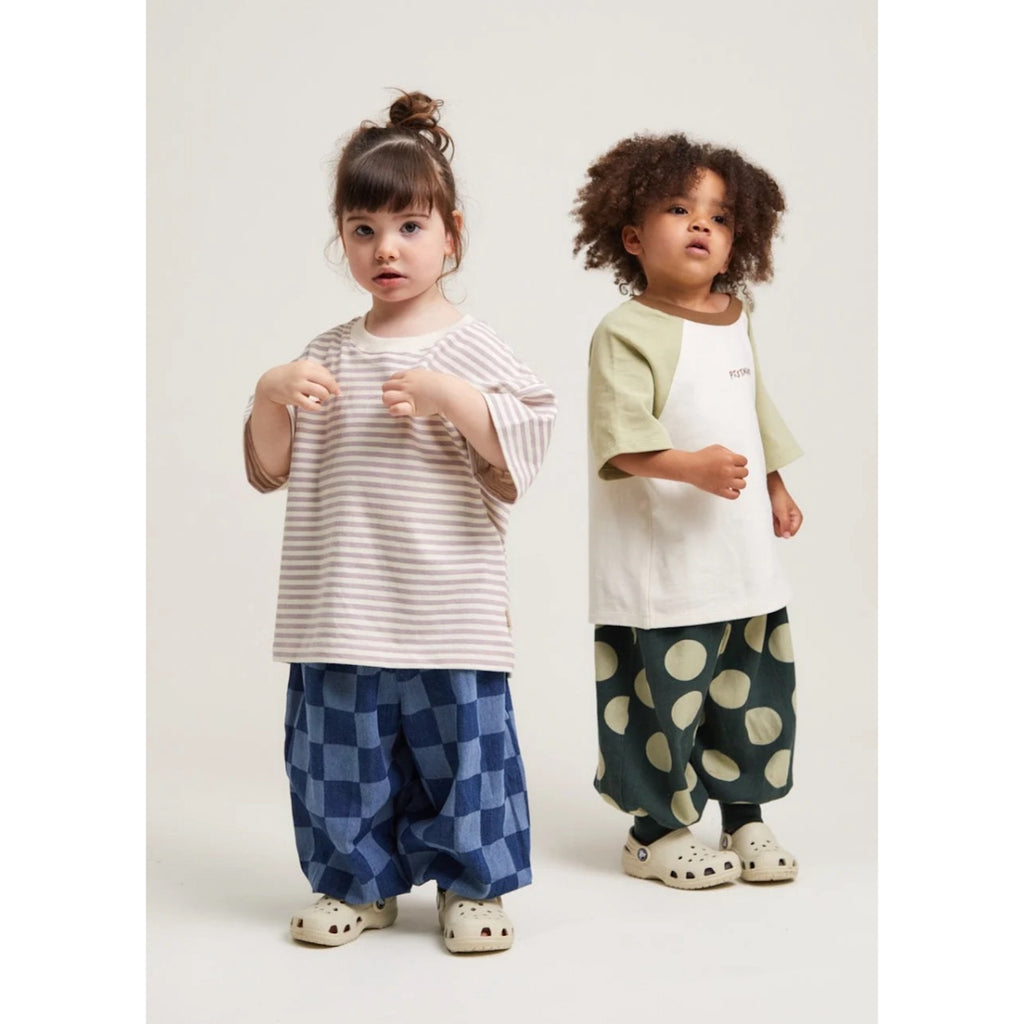 MURPHY CHECKERBOARD BALLOON DENIM TROUSER
