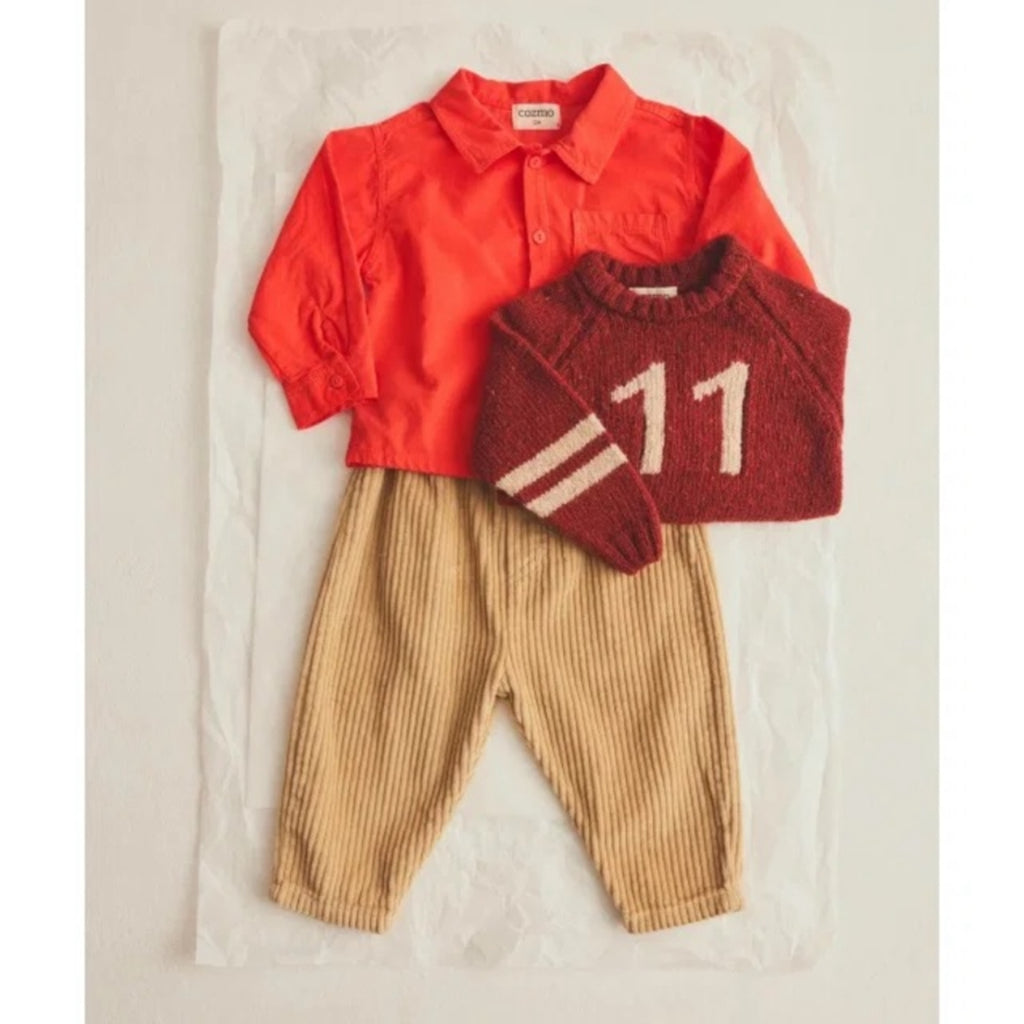 DUBLIN CORDUROY SHIRT - SPICY ORANGE