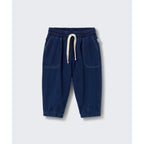 GALO HERRINGBONE TWILL DENIM PANTS - NAVY