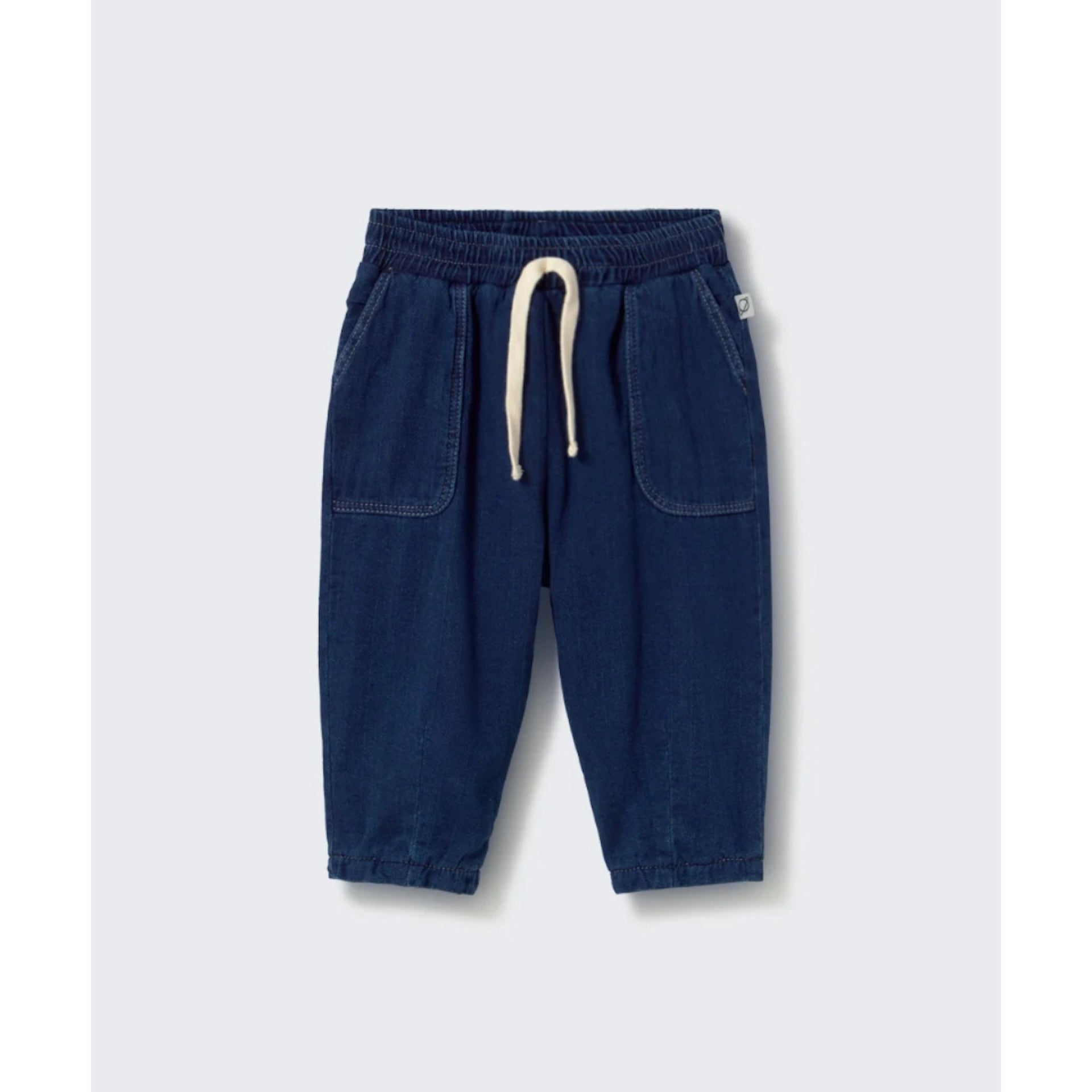 GALO HERRINGBONE TWILL DENIM PANTS - NAVY