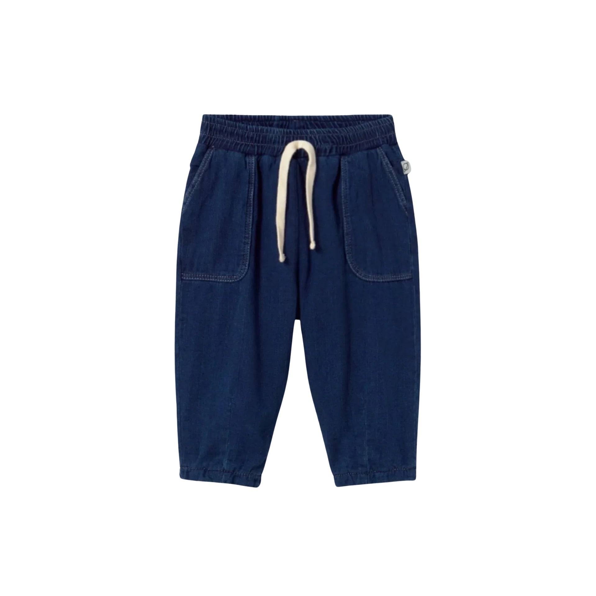 GALO HERRINGBONE TWILL DENIM PANTS - NAVY