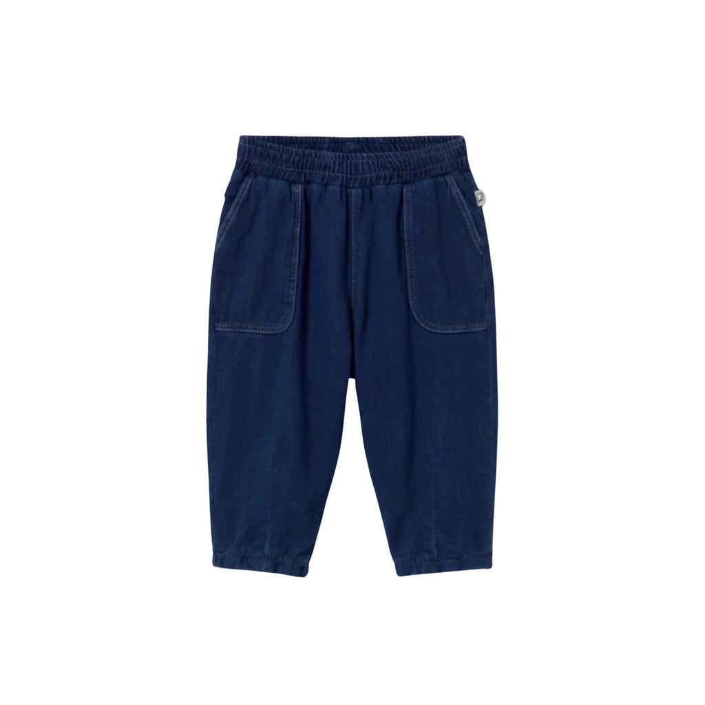 GALO HERRINGBONE TWILL DENIM PANTS - NAVY