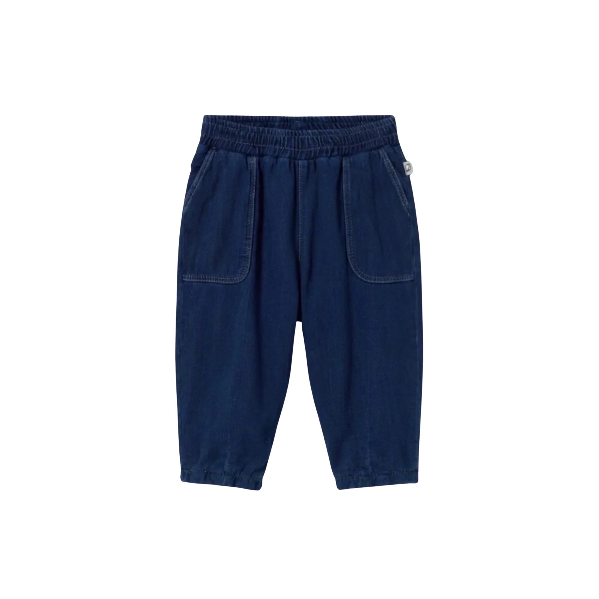 GALO HERRINGBONE TWILL DENIM PANTS - NAVY