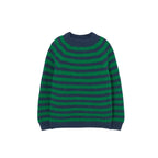 VIGO KNIT KIDS STRIPE SWEATER - GRASS NAVY
