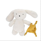 SOFT TOY RABBIT - CREAM WITH MUSTARD COMFORTER