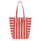 ELISABETH TOTE BAG -BRICK/PINK STRIPES