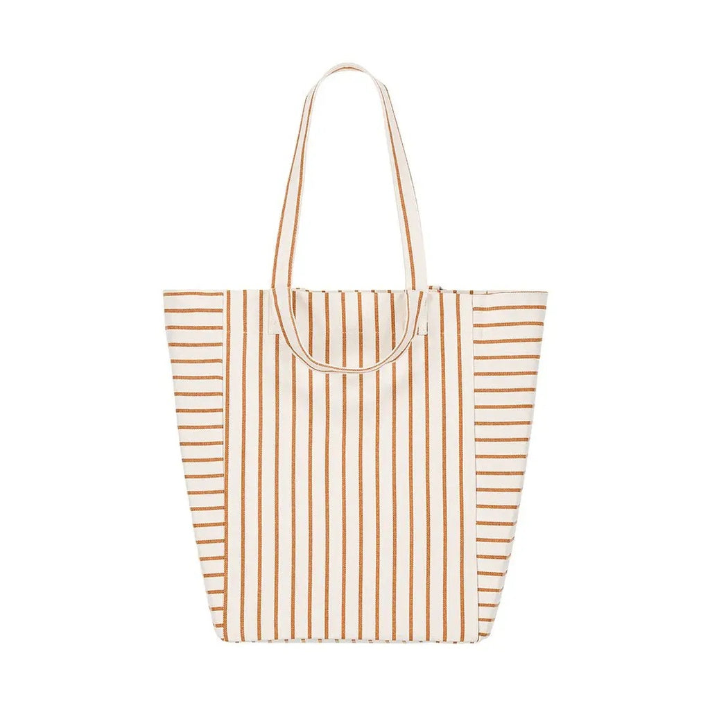 ELISABETH TOTE BAG - GREIGE TENNIS STRIPE