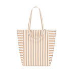 ELISABETH TOTE BAG - GREIGE TENNIS STRIPE