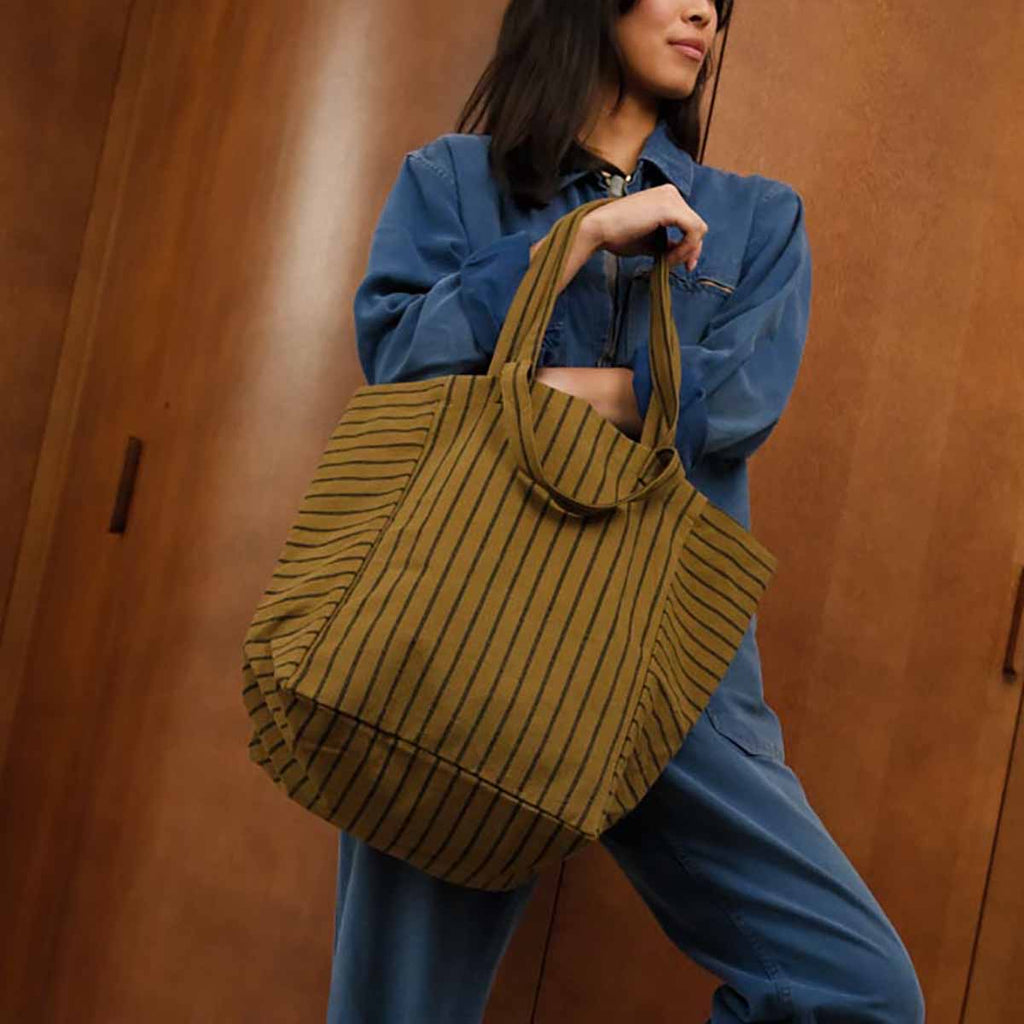 ELISABETH TOTE BAG - TENNIS BLACK/OLIVE