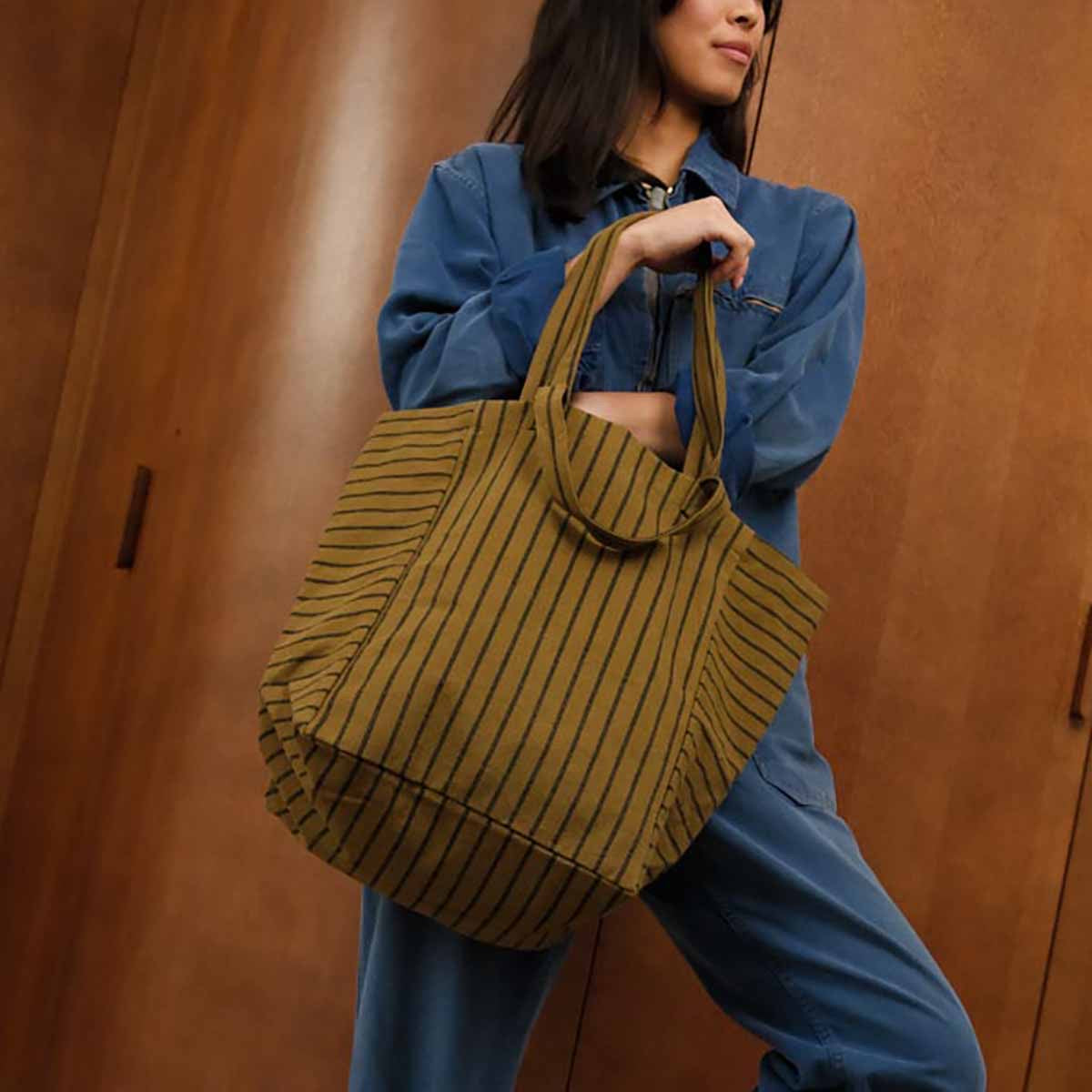 ELISABETH TOTE BAG - TENNIS BLACK/OLIVE