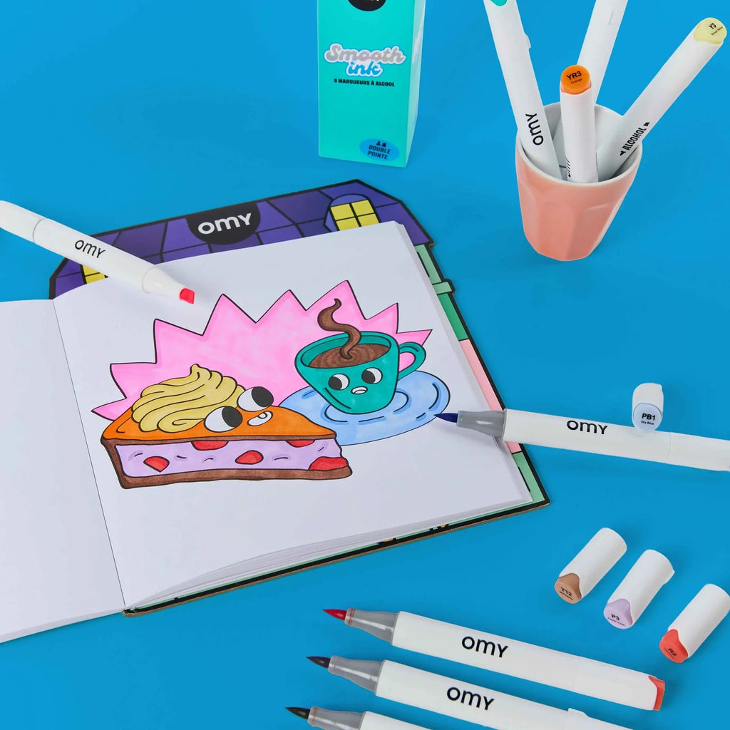 SMOOTH INK MARKERS - 9 COLOURS