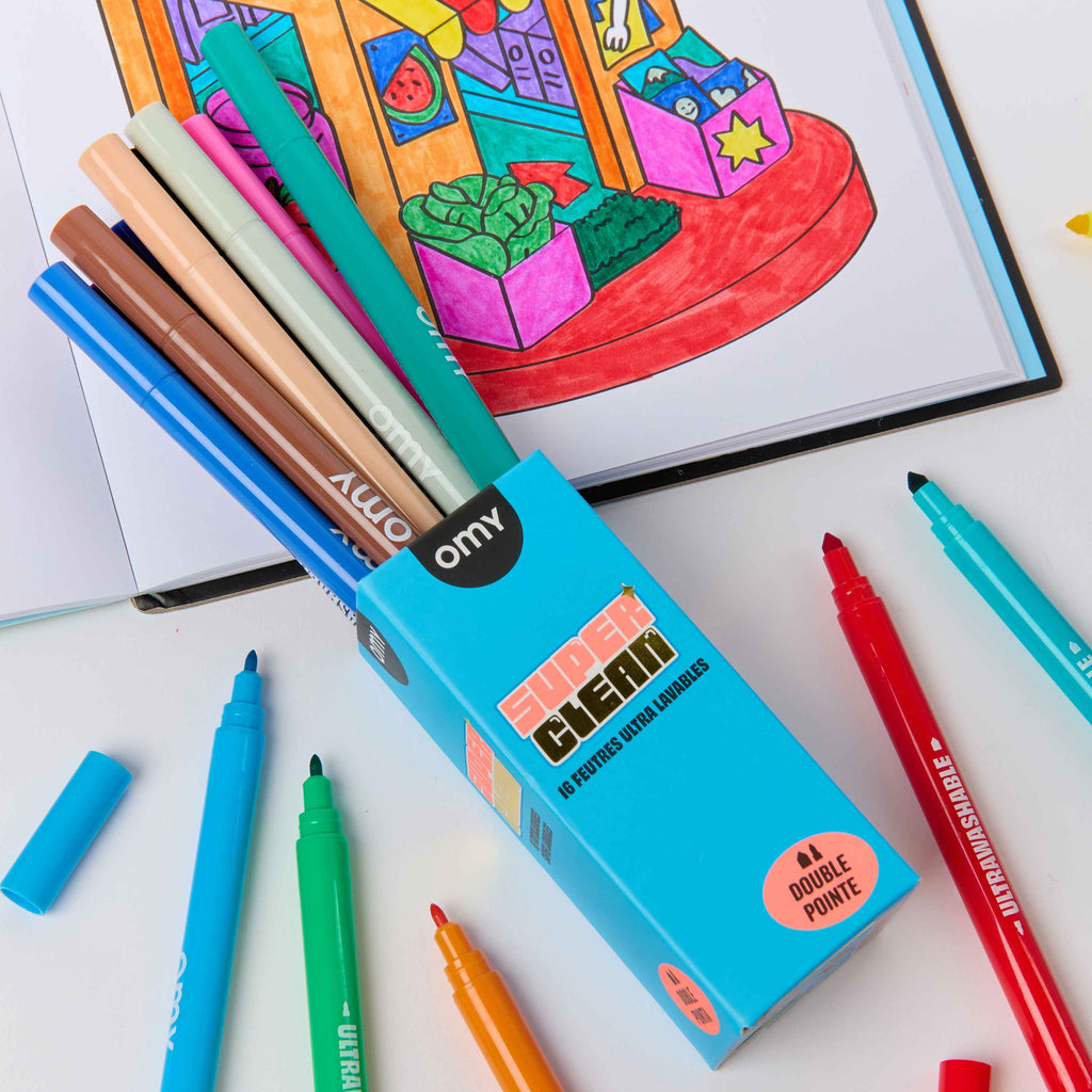 SUPER CLEAN 16 WASHABLE FELT PENS