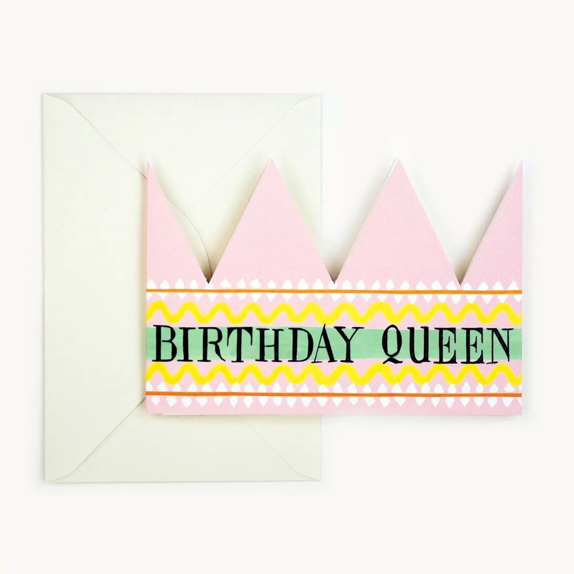 BIRTHDAY QUEEN PARTY HAT CARD