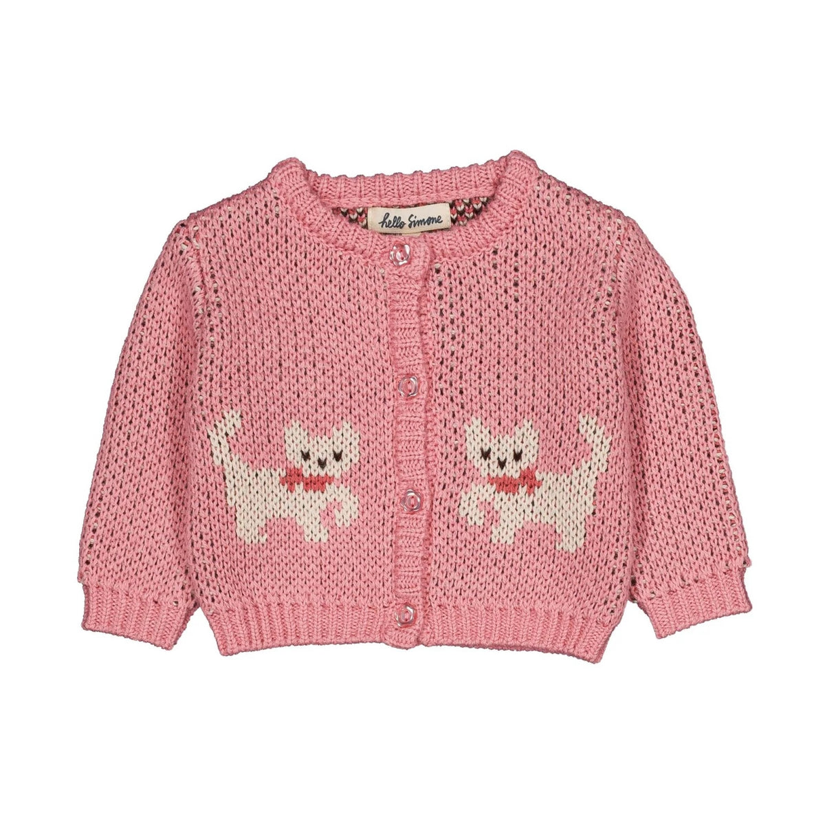 JEANNETTE BABY CARDIGAN - KITTY PALE ROSE