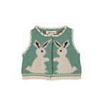 PENNY BABY VEST - RABBIT AQUA
