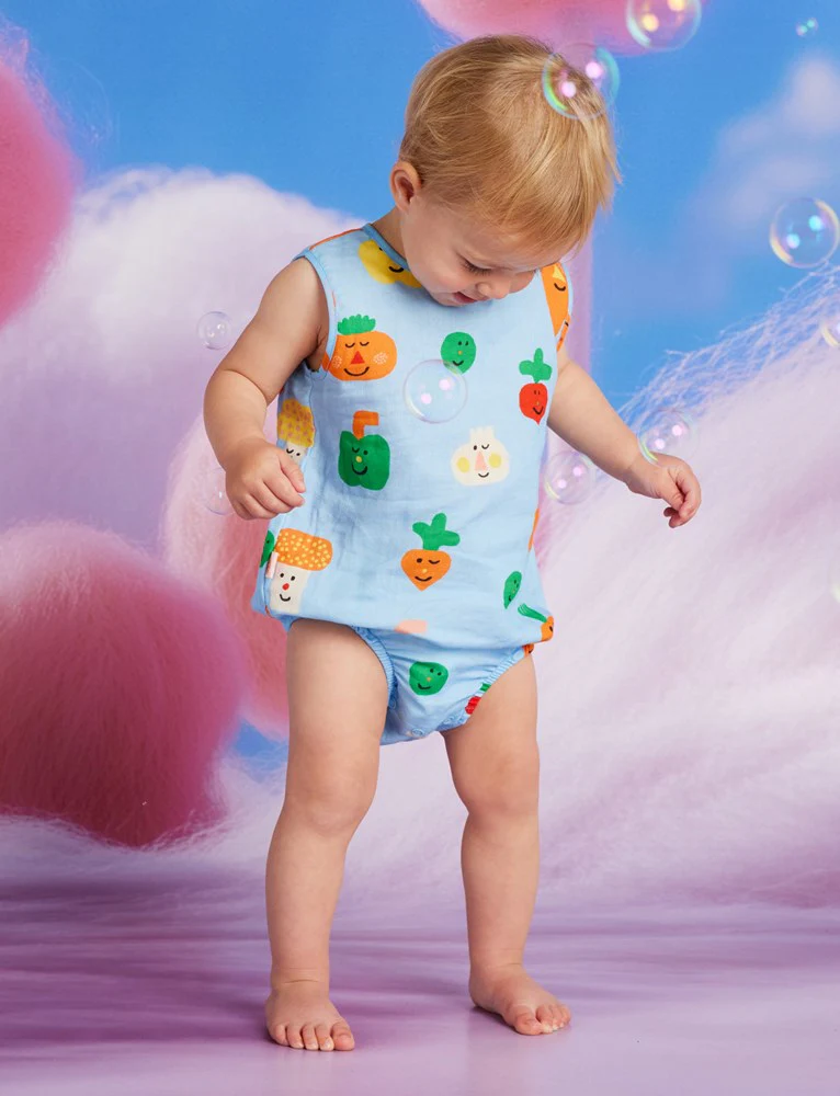 WOVEN ROMPER - TEENY TINY VEG