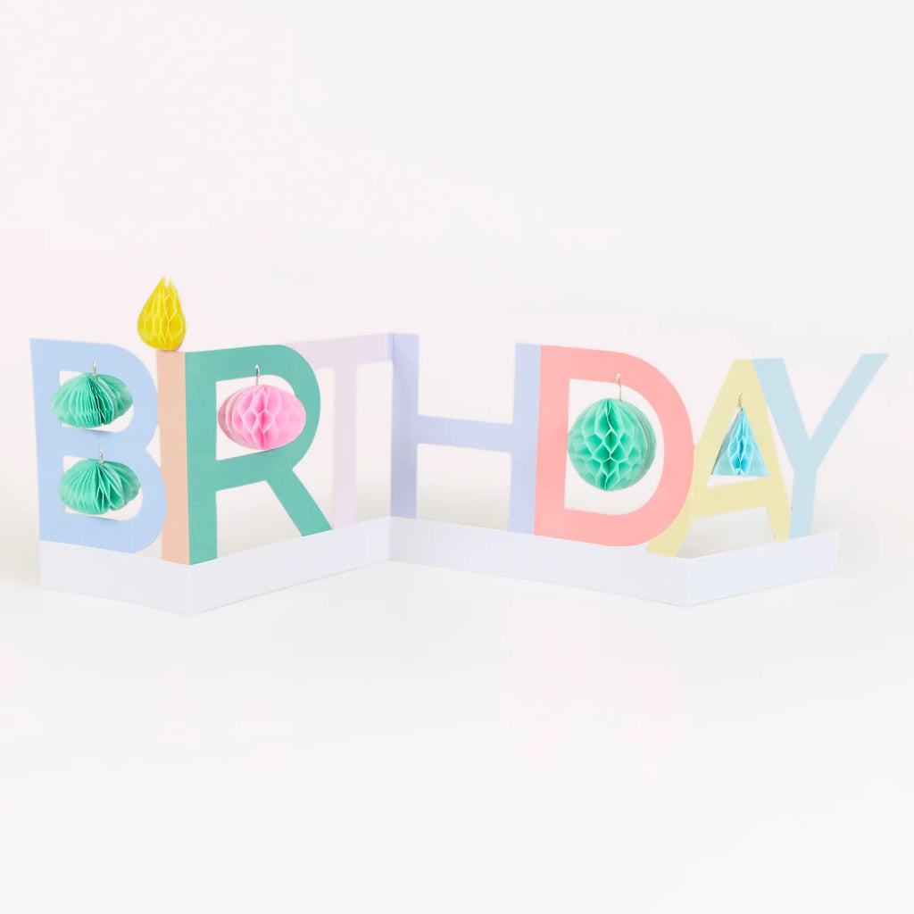 HONEYCOMB CONCERTINA BIRTHDAY CARD