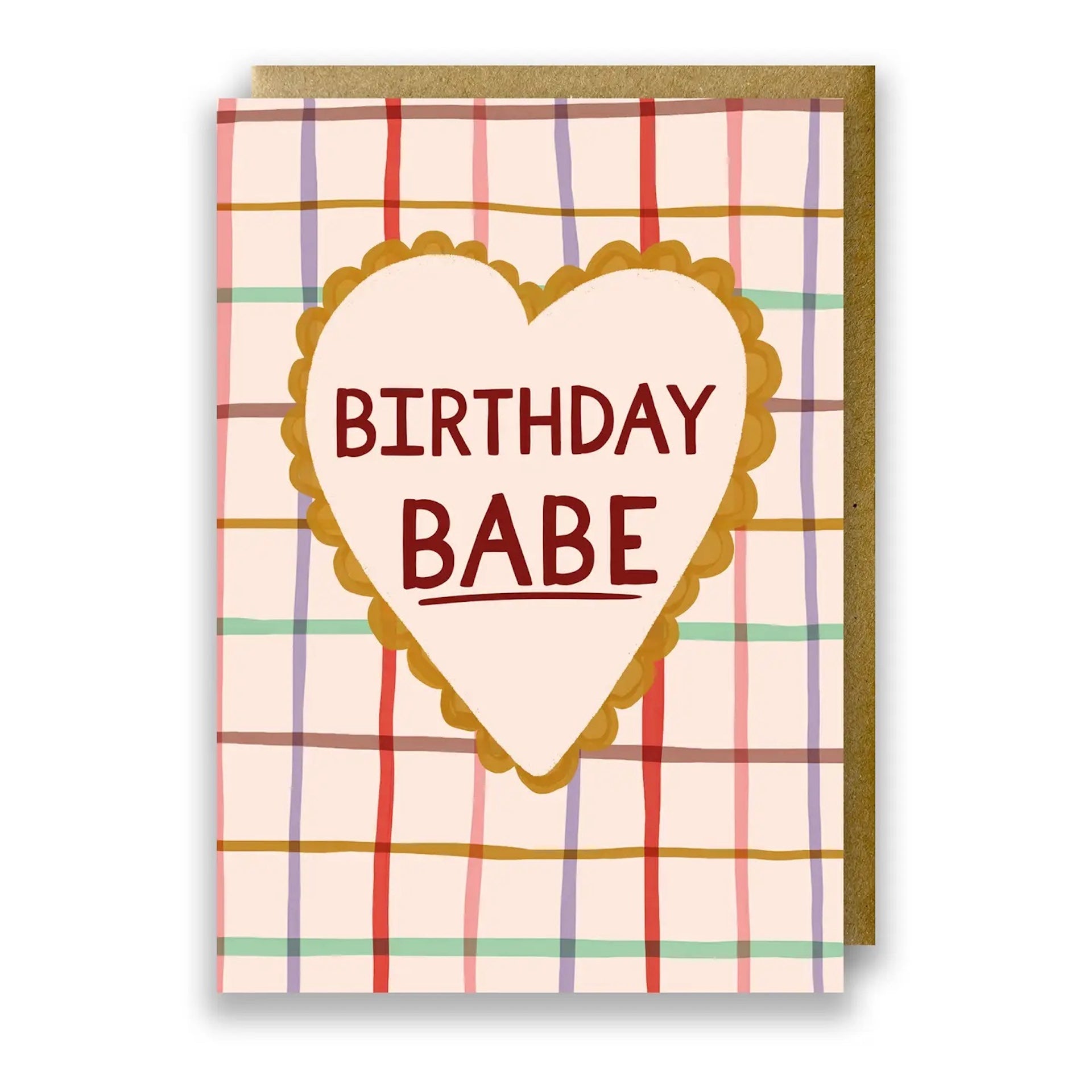 BIRTHDAY BABE CHECK HEART CARD