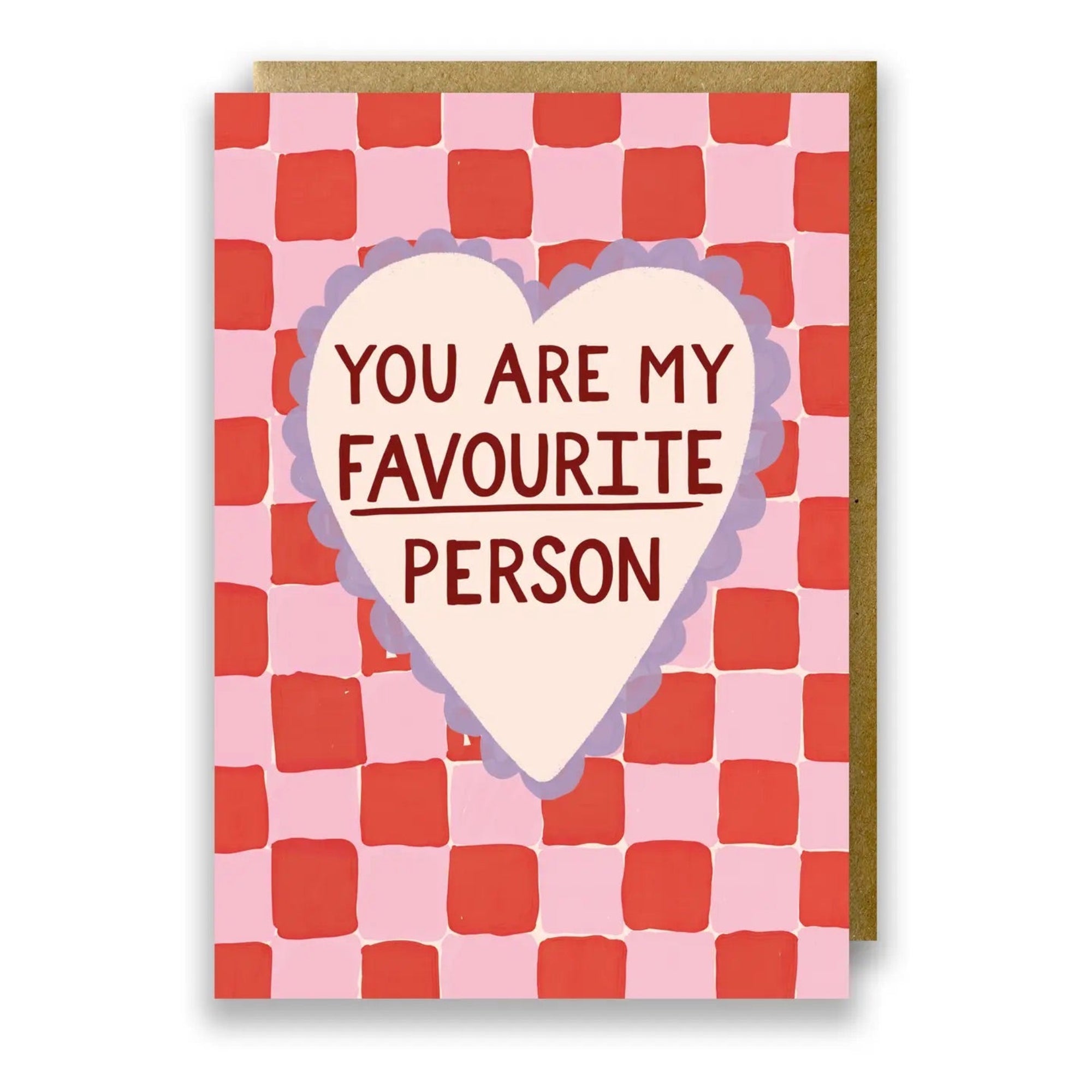 FAVOURITE PERSON RED CHECK CARD
