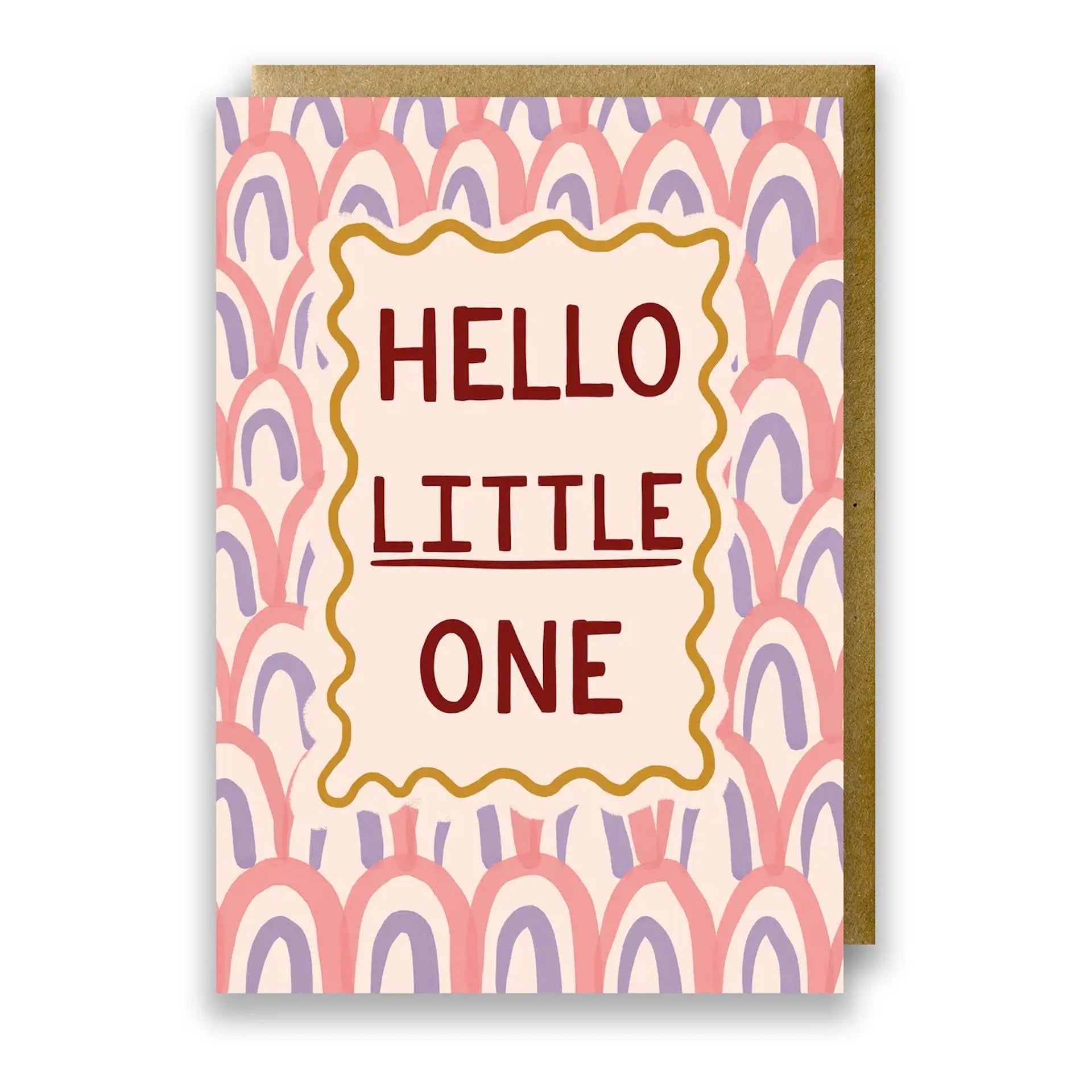 HELLO LITTLE ONE PINK WAVE CARD