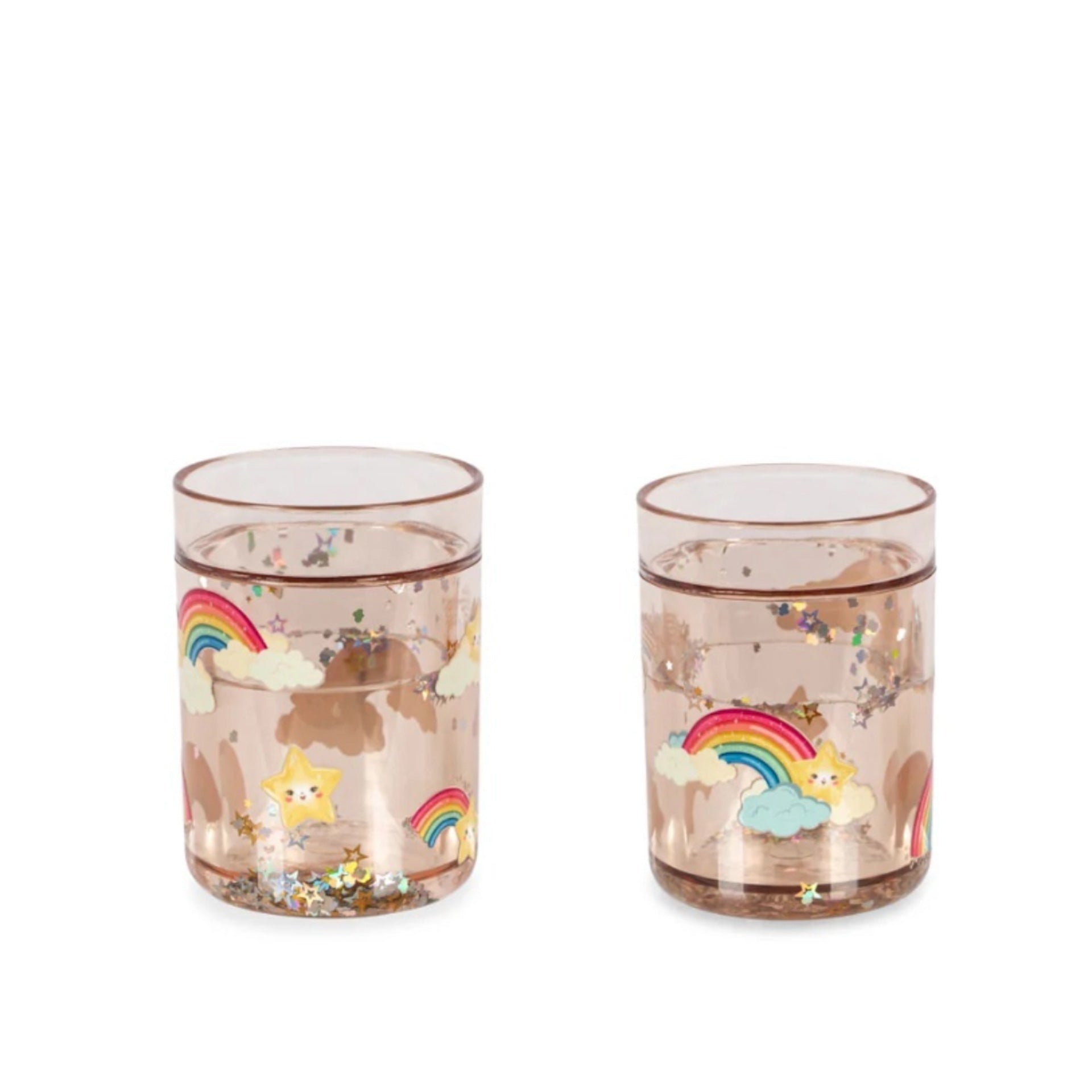 2 PACK GLITTER CUPS - RAINBOW
