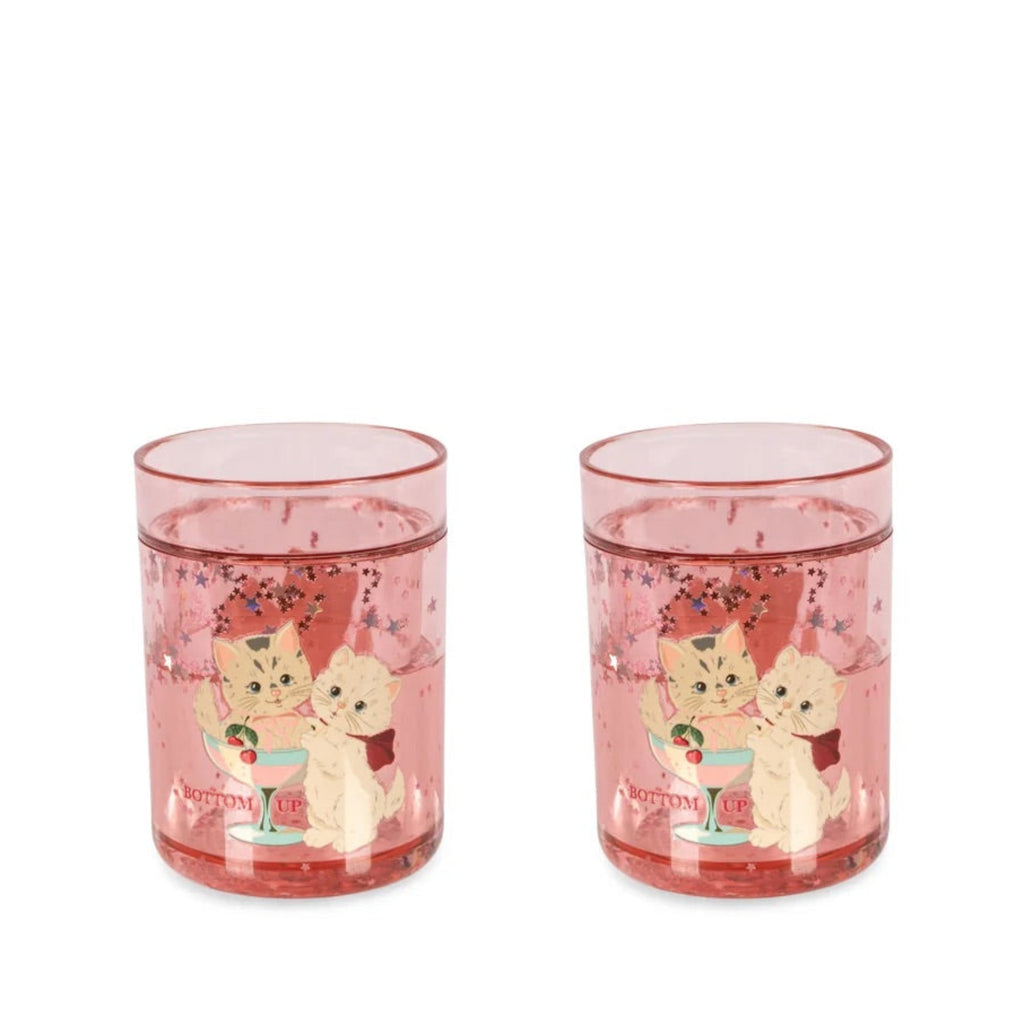 2 PACK GLITTER CUPS - ROSE CAT