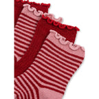 2 PACK GLITTER SOCKS - RED STRIPE