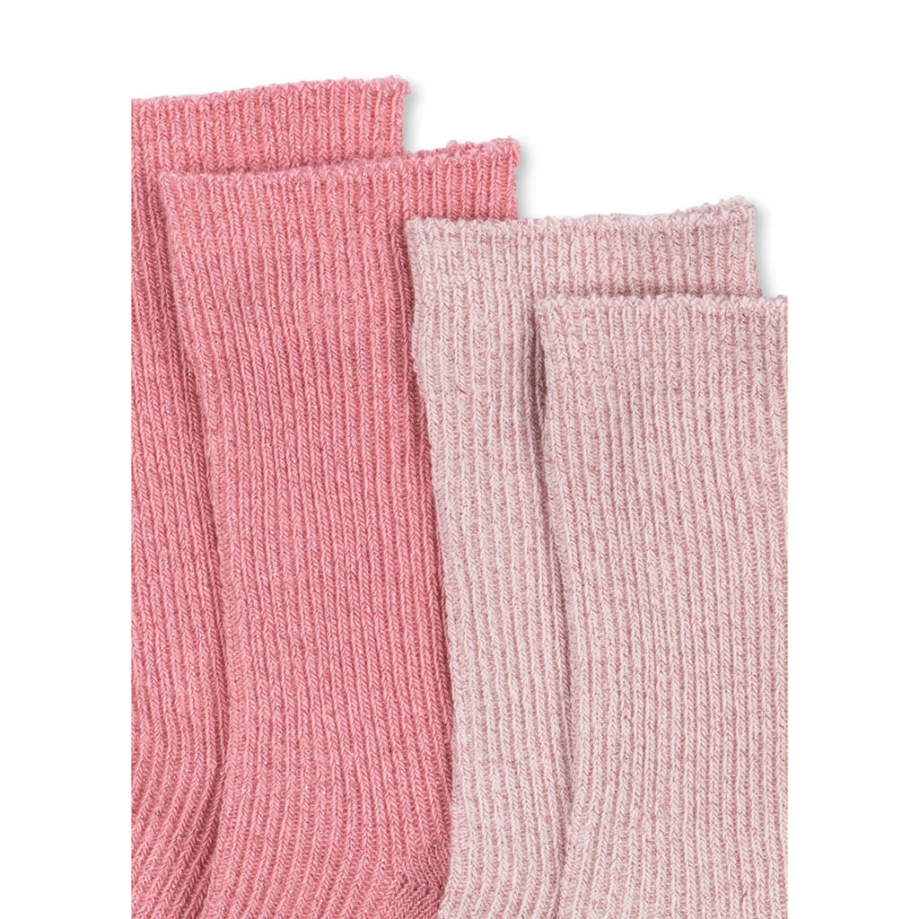 2 PACK GLITTER SOCKS - ROSE MIX