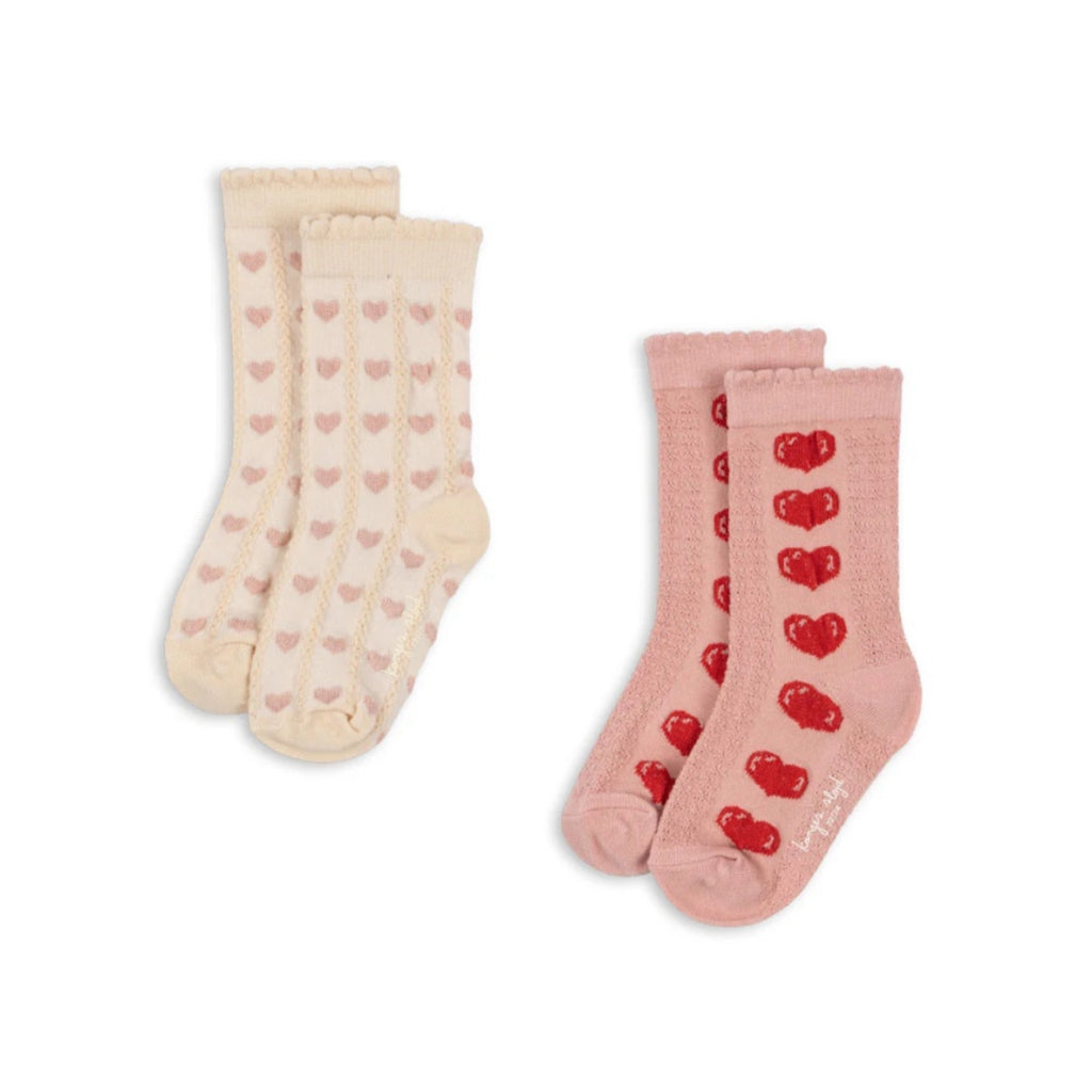 2 PACK SOCKS - HEARTS