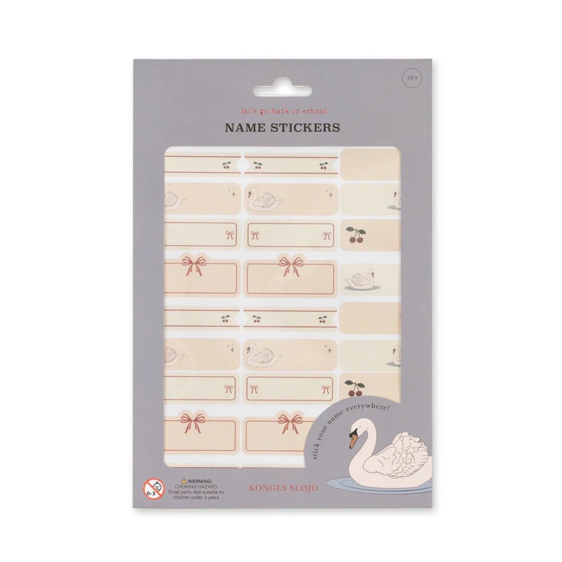 BACK TO SCHOOL - NAME STICKERS - SWAN (60pcs)