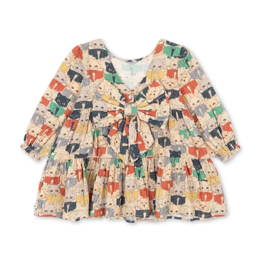 ELIN LONG SLEEVE BOW DRESS - LIKE CATS & DOGS