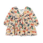 ELIN LONG SLEEVE BOW DRESS - LIKE CATS & DOGS