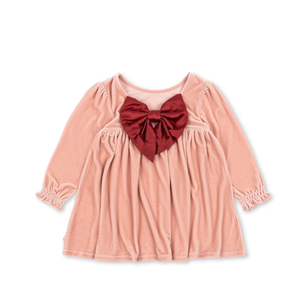 GIA BOW DRESS - MELLOW ROSE
