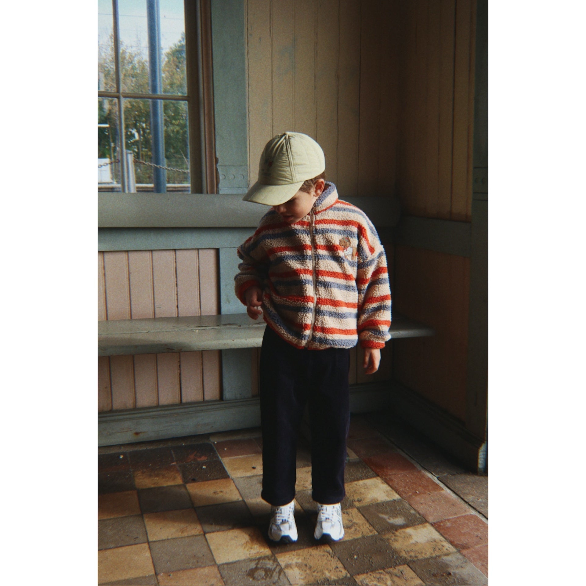 JODY TEDDY EMBROIDERED JACKET - TANGERINE STRIPE