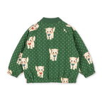 JUNO PRINTED BOMBER JACKET - DOT MIAO VERDE