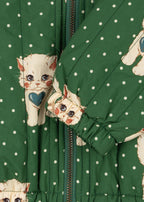 JUNO PRINTED BOMBER JACKET - DOT MIAO VERDE