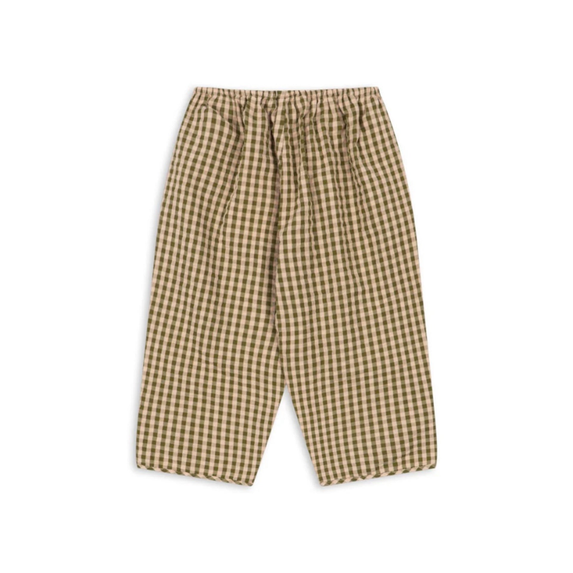 KIM SLIT PANTS - AVOCADO CHECK