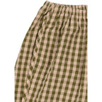 KIM SLIT PANTS - AVOCADO CHECK