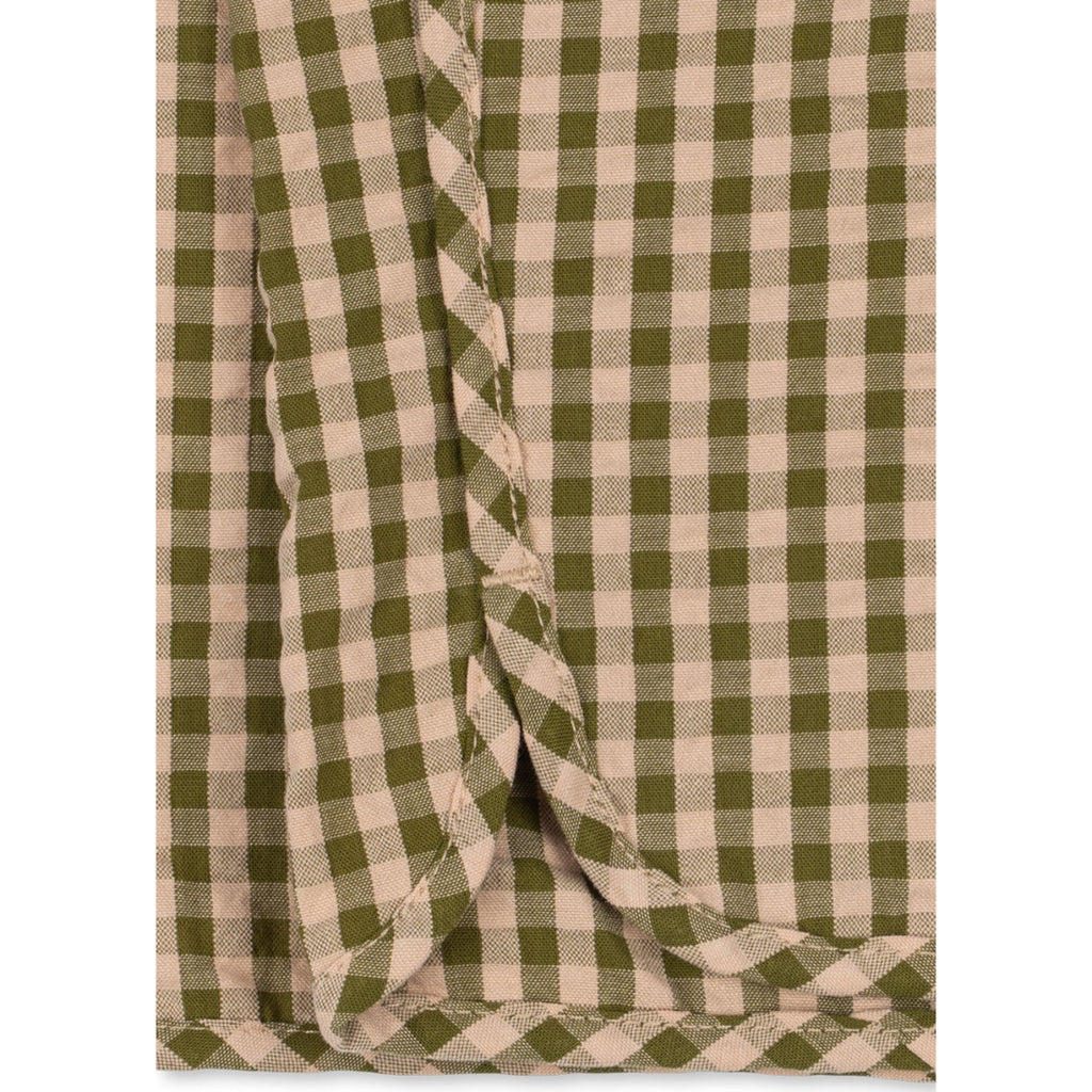 KIM SLIT PANTS - AVOCADO CHECK