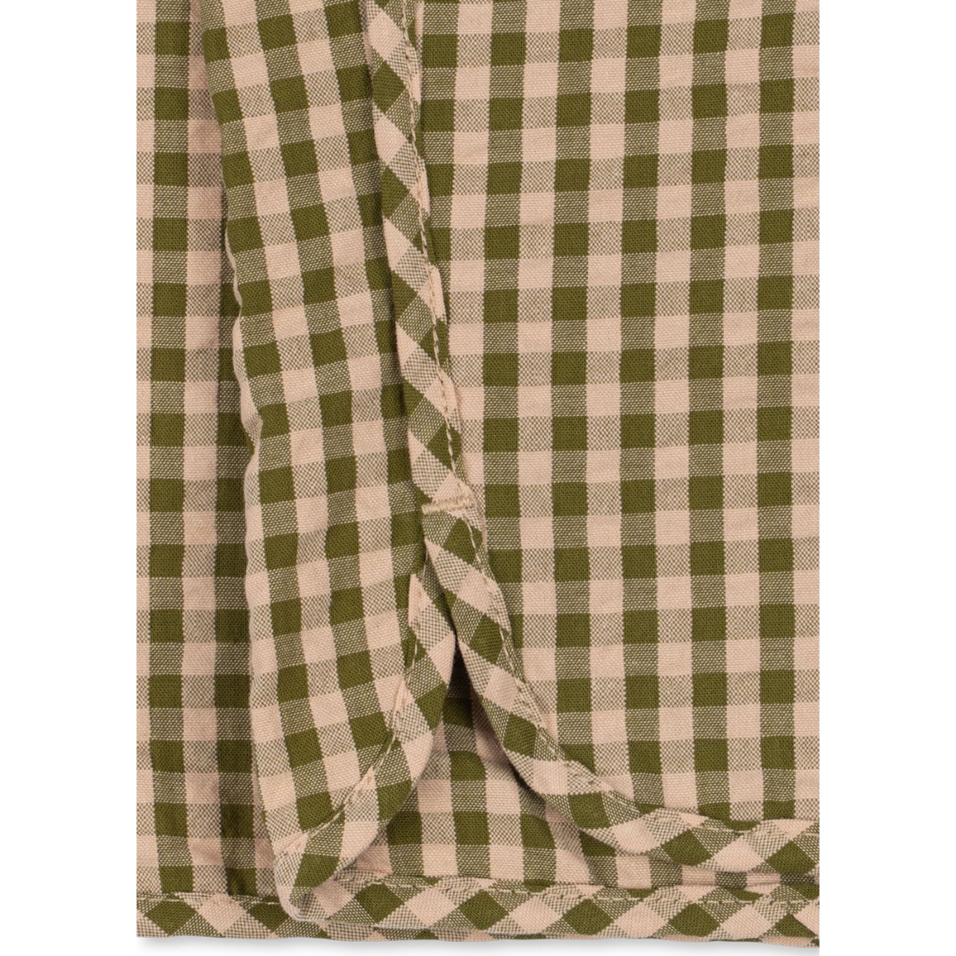 KIM SLIT PANTS - AVOCADO CHECK