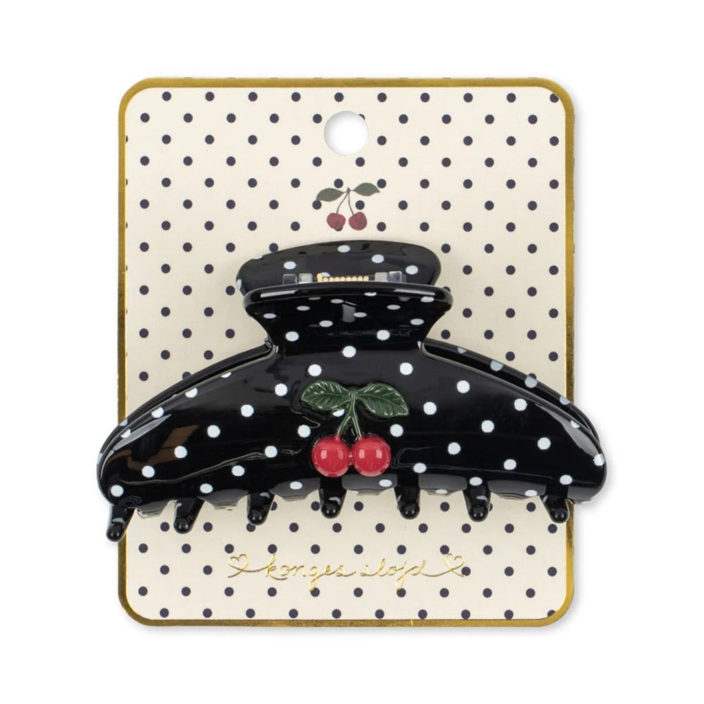 LARGE CLAW HAIR CLIP - CHERRY DOT