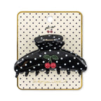 LARGE CLAW HAIR CLIP - CHERRY DOT