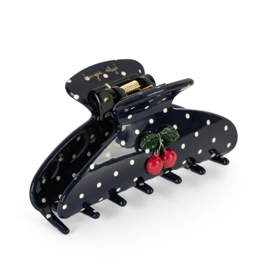 LARGE CLAW HAIR CLIP - CHERRY DOT