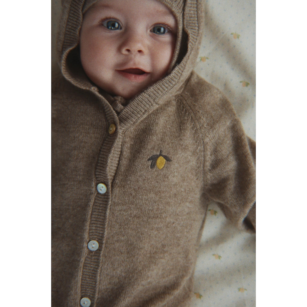 MATTOU KNIT ONESIE - LIGHT BROWN