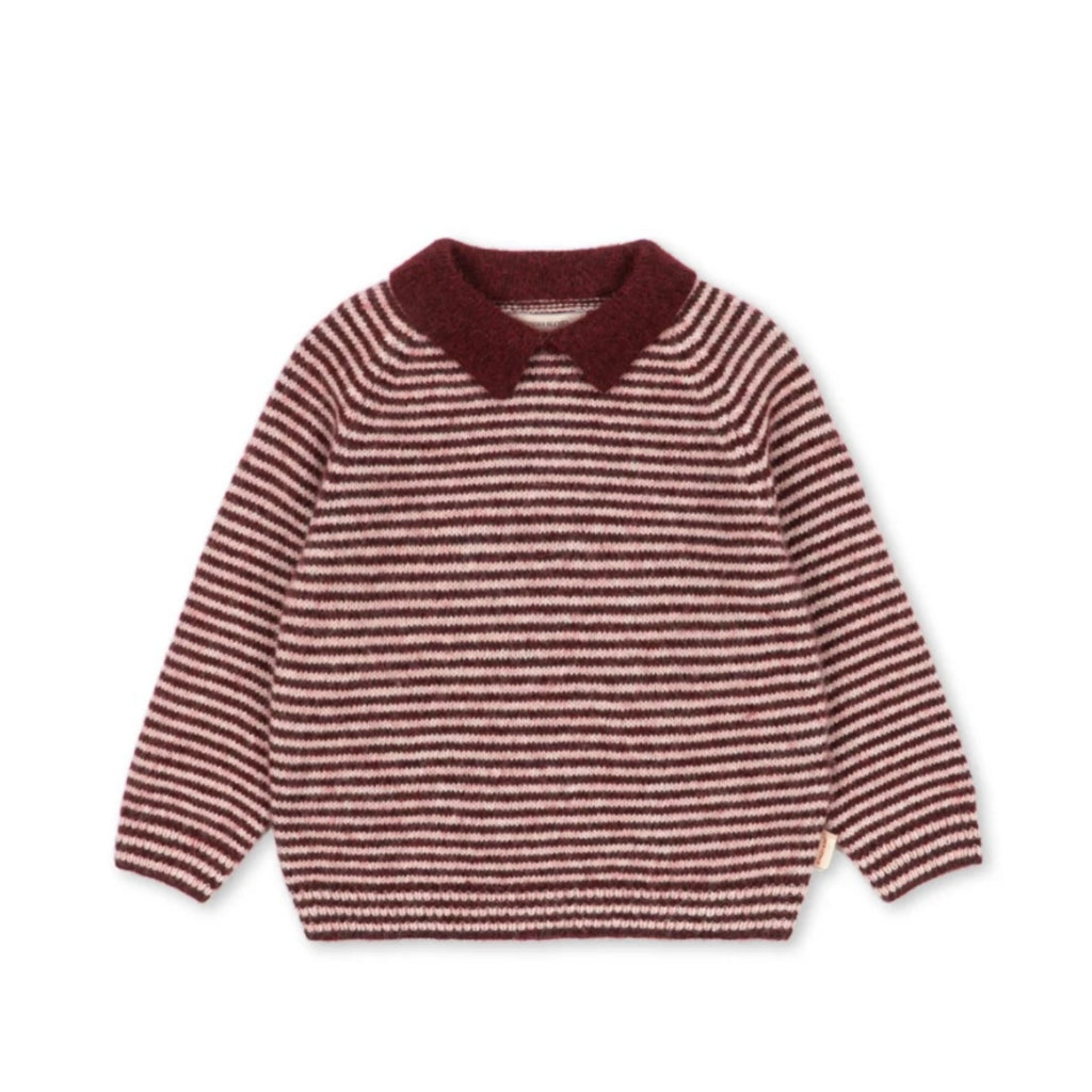 PIPO POLO SWEATER - MAHOGANY STRIPE