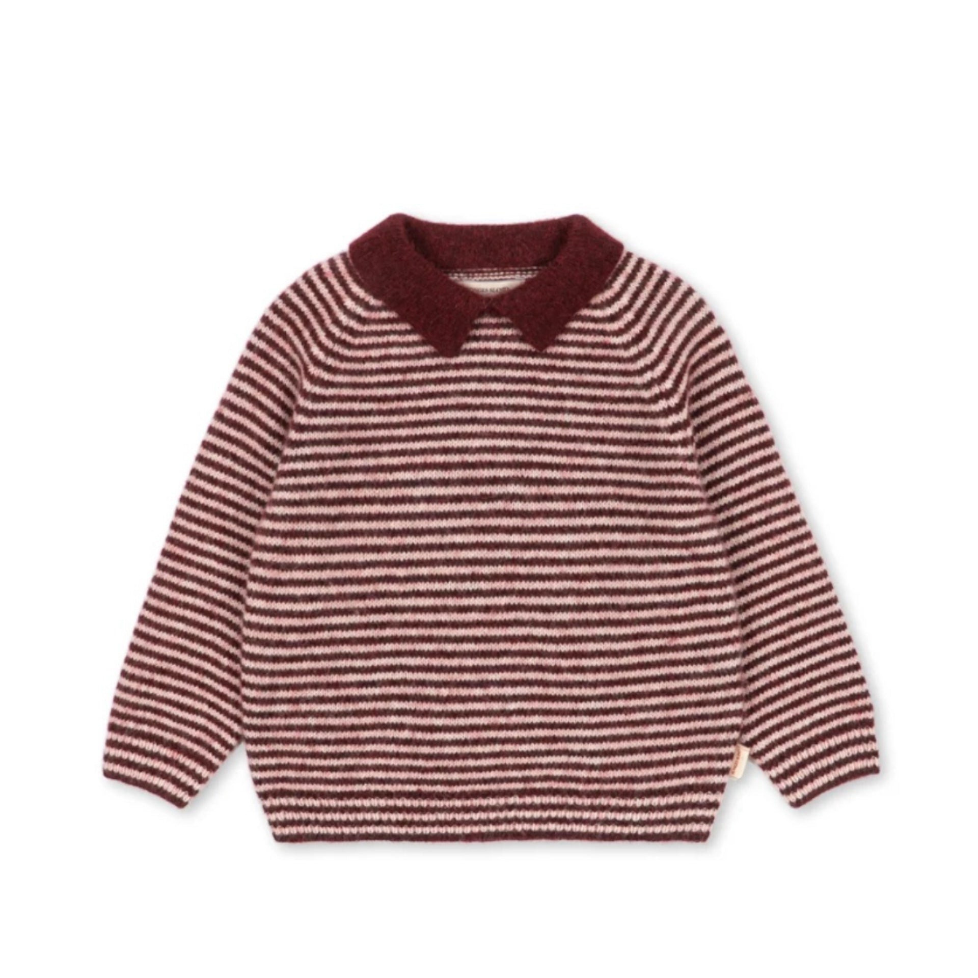 PIPO POLO SWEATER - MAHOGANY STRIPE