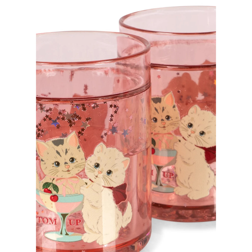 2 PACK GLITTER CUPS - ROSE CAT