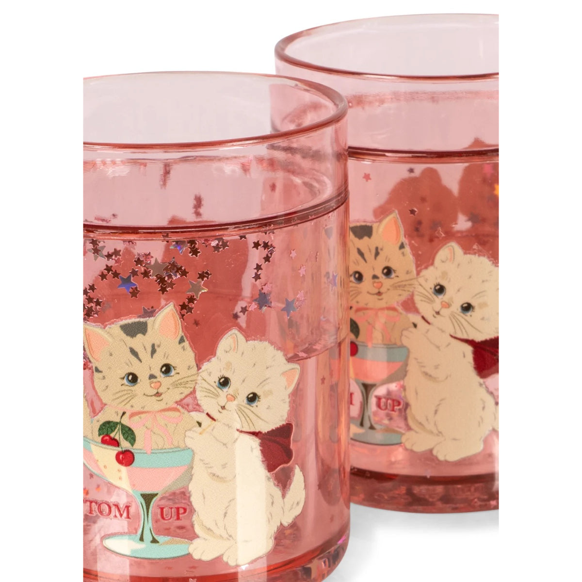 2 PACK GLITTER CUPS - ROSE CAT
