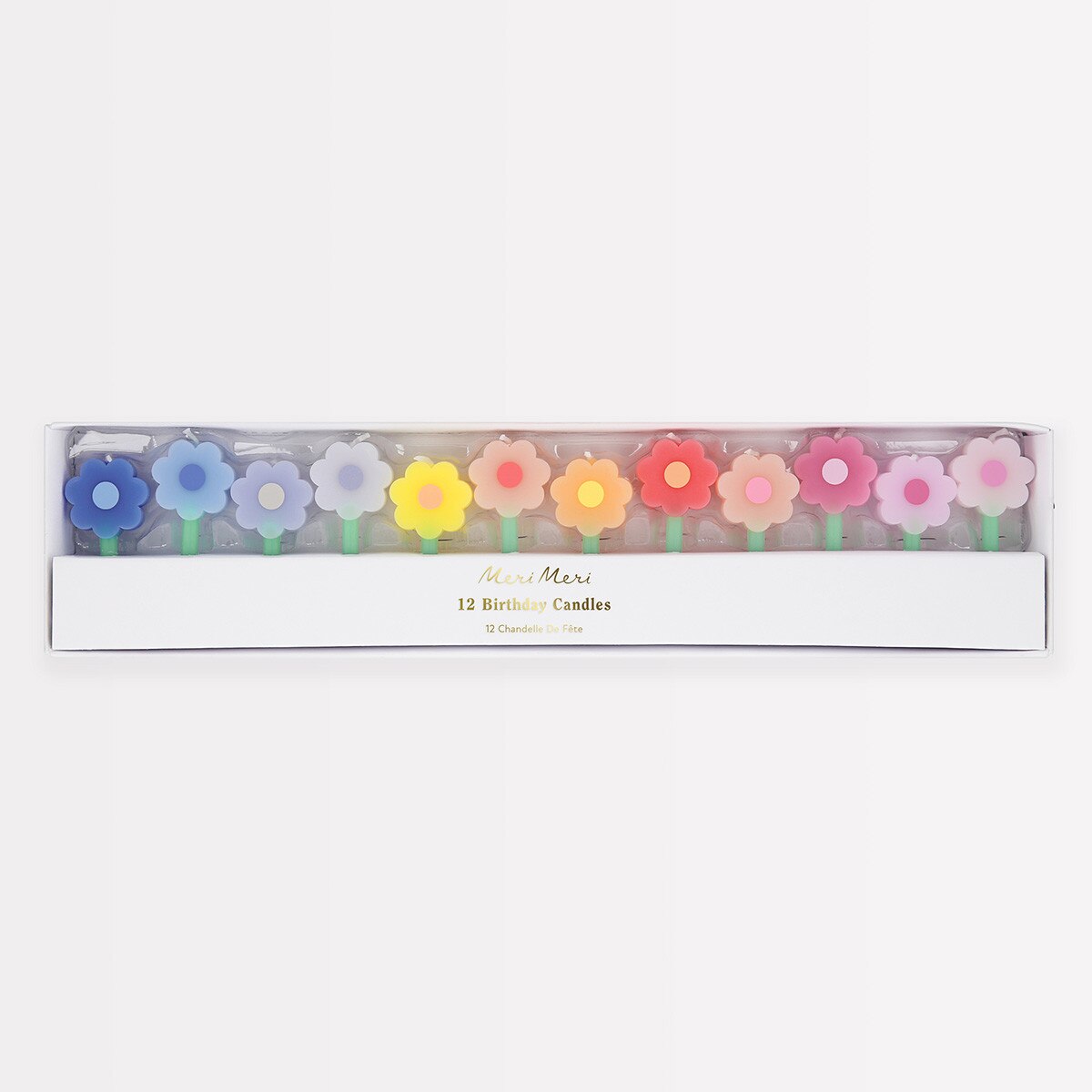 12 RAINBOW DAISY CANDLES
